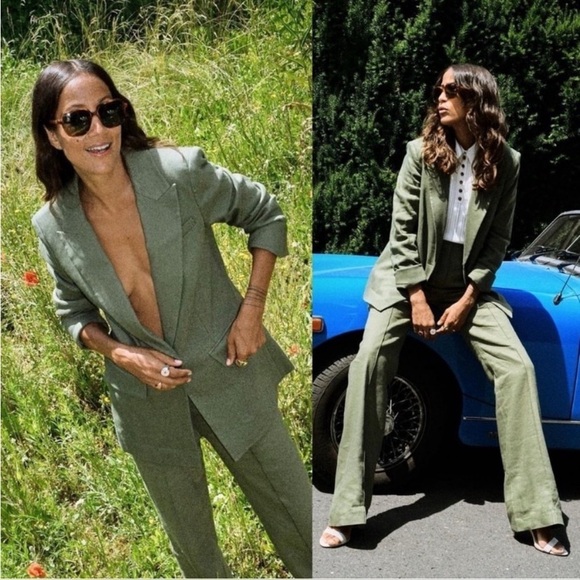 Veronica Beard Jackets & Blazers - NWT $598 Veronica Beard Sevi Linen-Blend Blazer in Bright Army Size 8